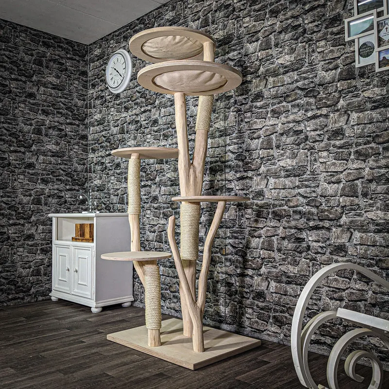 Naturkratzbaum 191 cm hoch Kratzbaum Natur Holz Design 2727 Katzenbaum