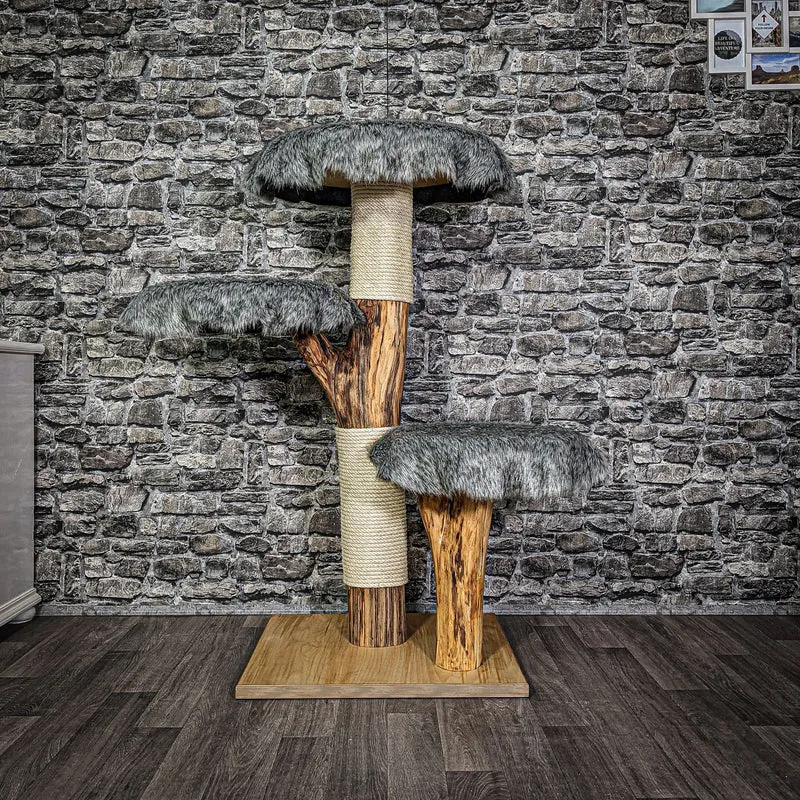 Naturkratzbaum 122 cm hoch Kratzbaum Natur Holz Design 2726 Katzenbaum