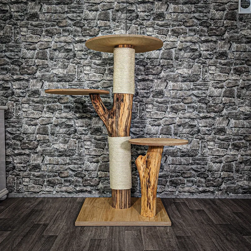 Naturkratzbaum 122 cm hoch Kratzbaum Natur Holz Design 2726 Katzenbaum