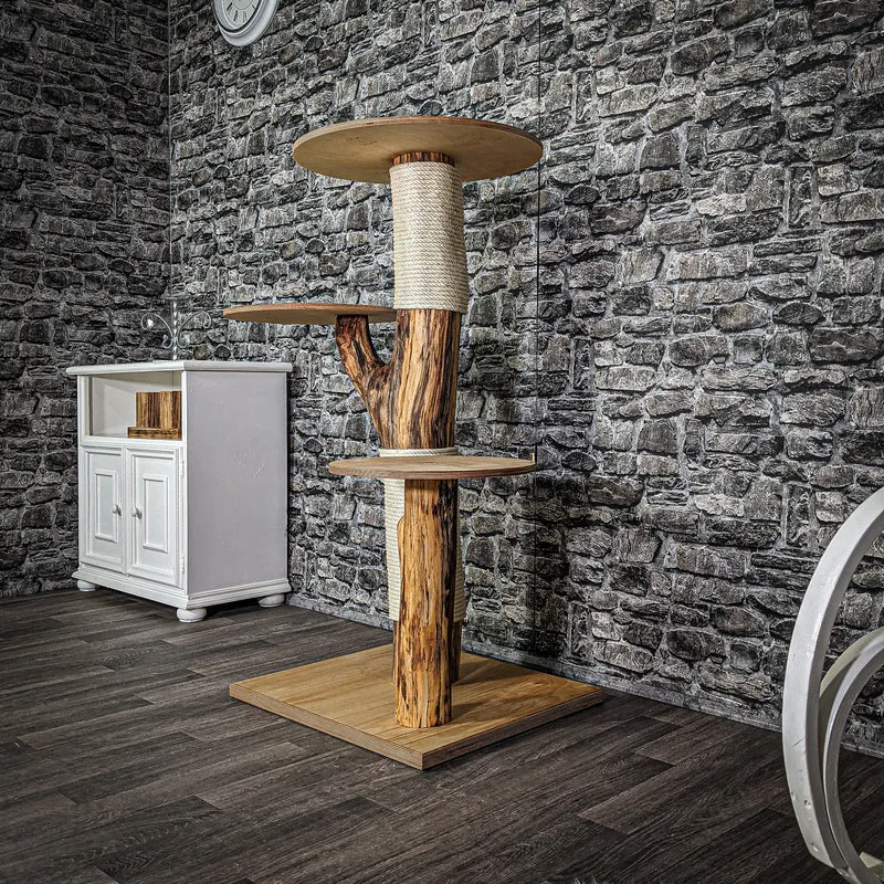 Naturkratzbaum 122 cm hoch Kratzbaum Natur Holz Design 2726 Katzenbaum