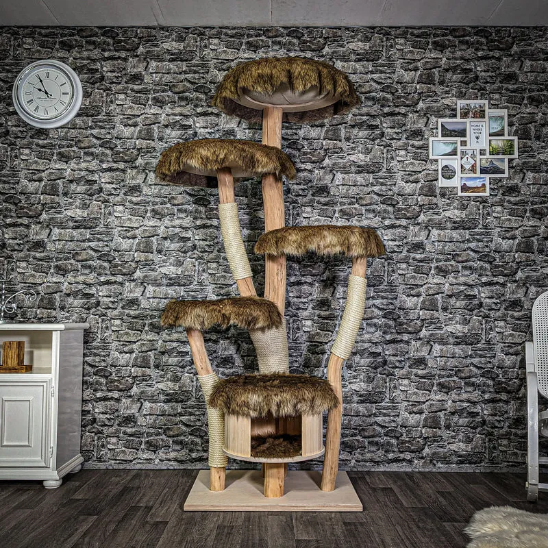Naturkratzbaum 193 cm hoch Kratzbaum Natur Holz Design 2725 Katzenbaum