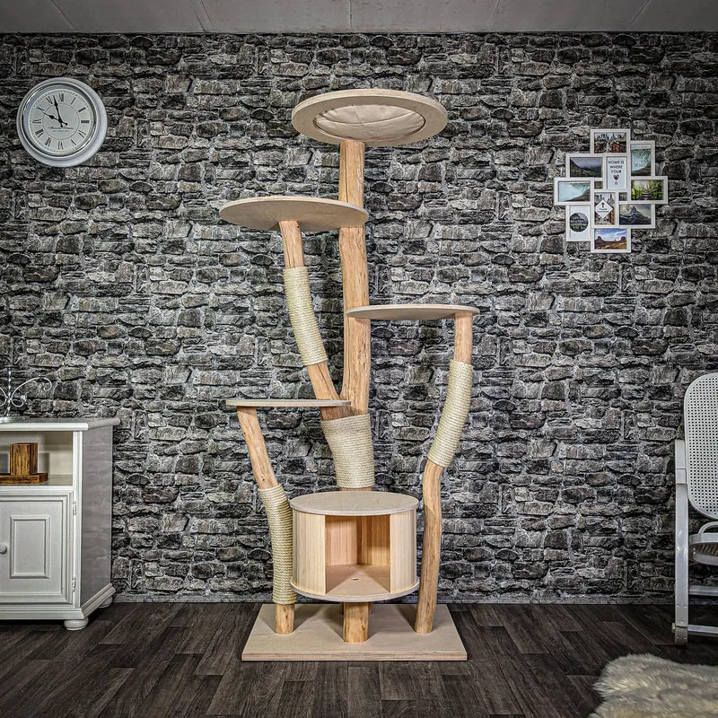 Naturkratzbaum 193 cm hoch Kratzbaum Natur Holz Design 2725 Katzenbaum