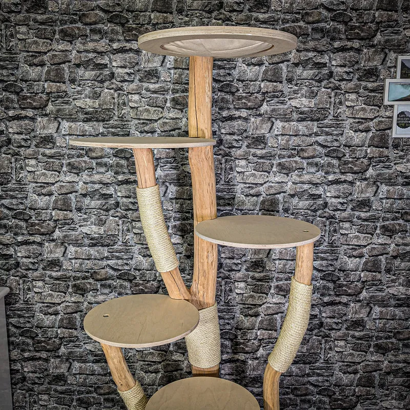 Naturkratzbaum 193 cm hoch Kratzbaum Natur Holz Design 2725 Katzenbaum