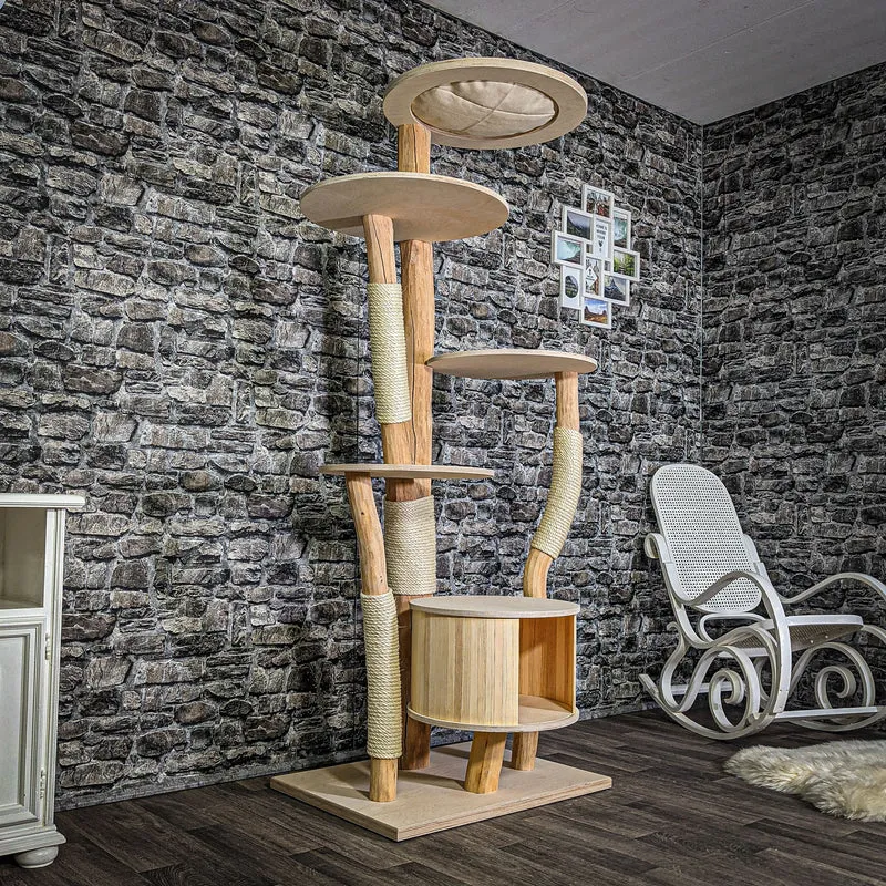 Naturkratzbaum 193 cm hoch Kratzbaum Natur Holz Design 2725 Katzenbaum