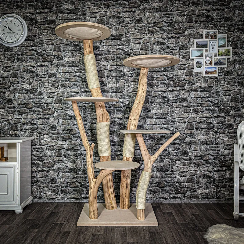 Naturkratzbaum 192 cm hoch Kratzbaum Natur Holz Design 2729 Katzenbaum