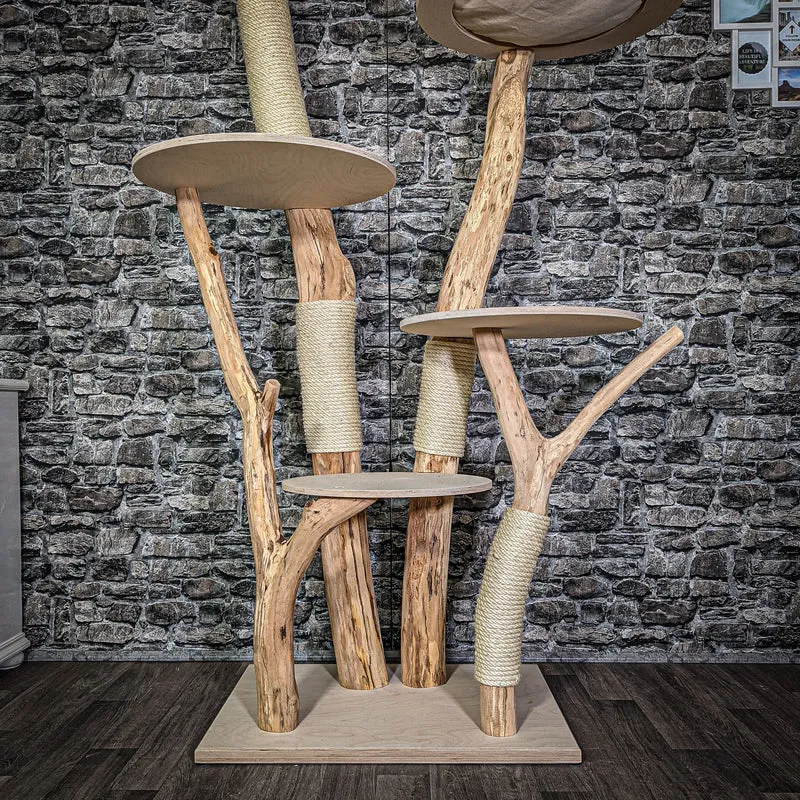 Naturkratzbaum 192 cm hoch Kratzbaum Natur Holz Design 2729 Katzenbaum