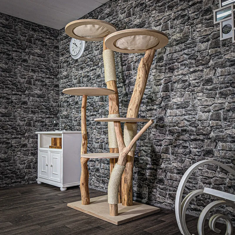 Naturkratzbaum 192 cm hoch Kratzbaum Natur Holz Design 2729 Katzenbaum