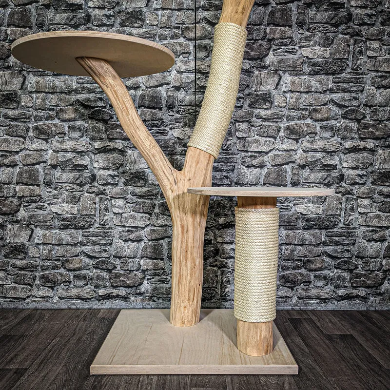Naturkratzbaum 137 cm hoch Kratzbaum Natur Holz Design 2722 Katzenbaum