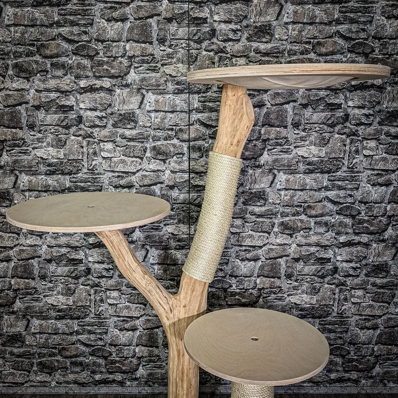 Naturkratzbaum 137 cm hoch Kratzbaum Natur Holz Design 2722 Katzenbaum