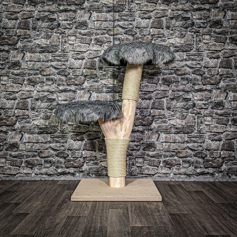 Naturkratzbaum 93 cm hoch Kratzbaum Natur Holz Design 2720 Katzenbaum