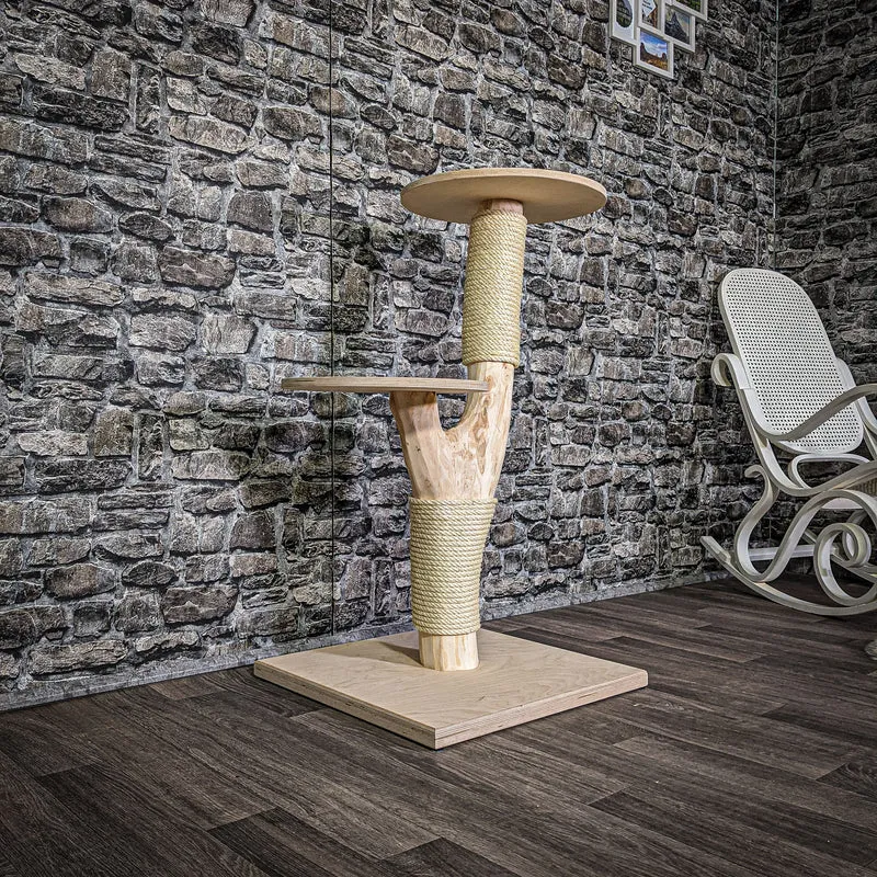Naturkratzbaum 93 cm hoch Kratzbaum Natur Holz Design 2720 Katzenbaum