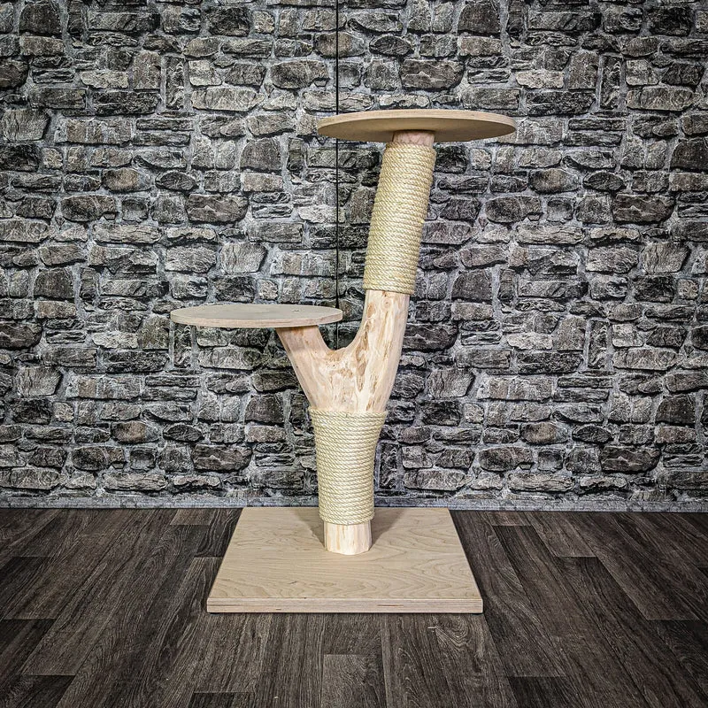 Naturkratzbaum 93 cm hoch Kratzbaum Natur Holz Design 2720 Katzenbaum