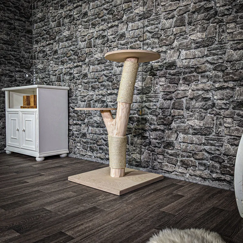 Naturkratzbaum 93 cm hoch Kratzbaum Natur Holz Design 2720 Katzenbaum