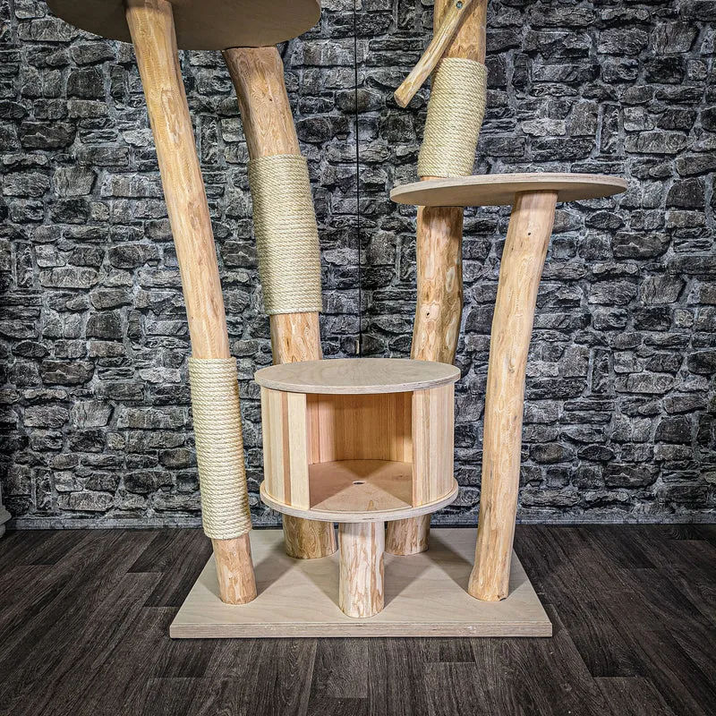 Naturkratzbaum 176 cm hoch Kratzbaum Natur Holz Design 2718 Katzenbaum