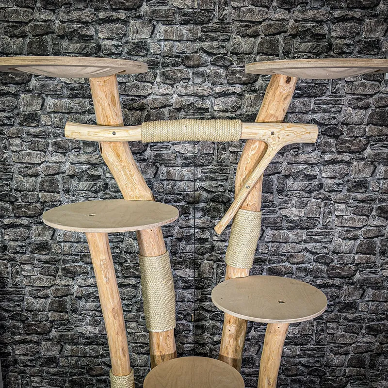 Naturkratzbaum 176 cm hoch Kratzbaum Natur Holz Design 2718 Katzenbaum