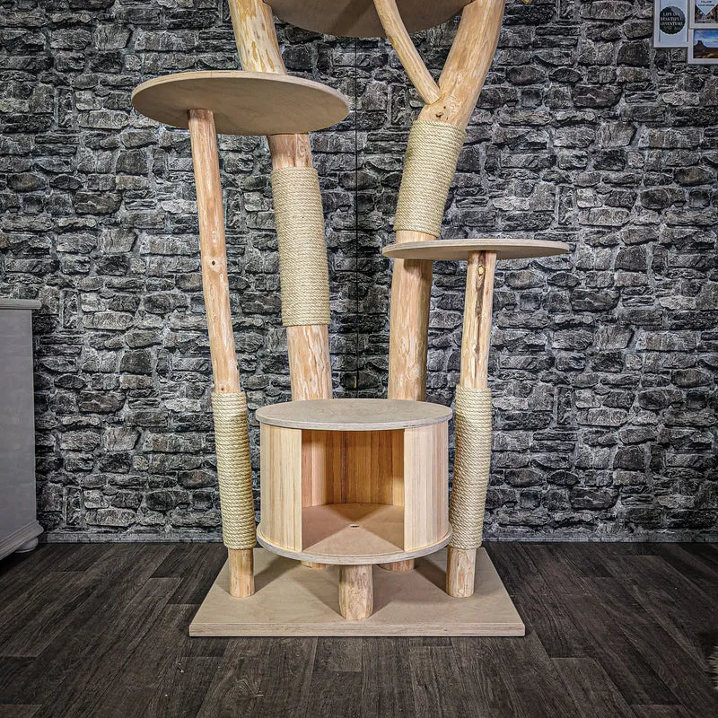 Naturkratzbaum 223 cm hoch Kratzbaum Natur Holz Design 2717 Katzenbaum
