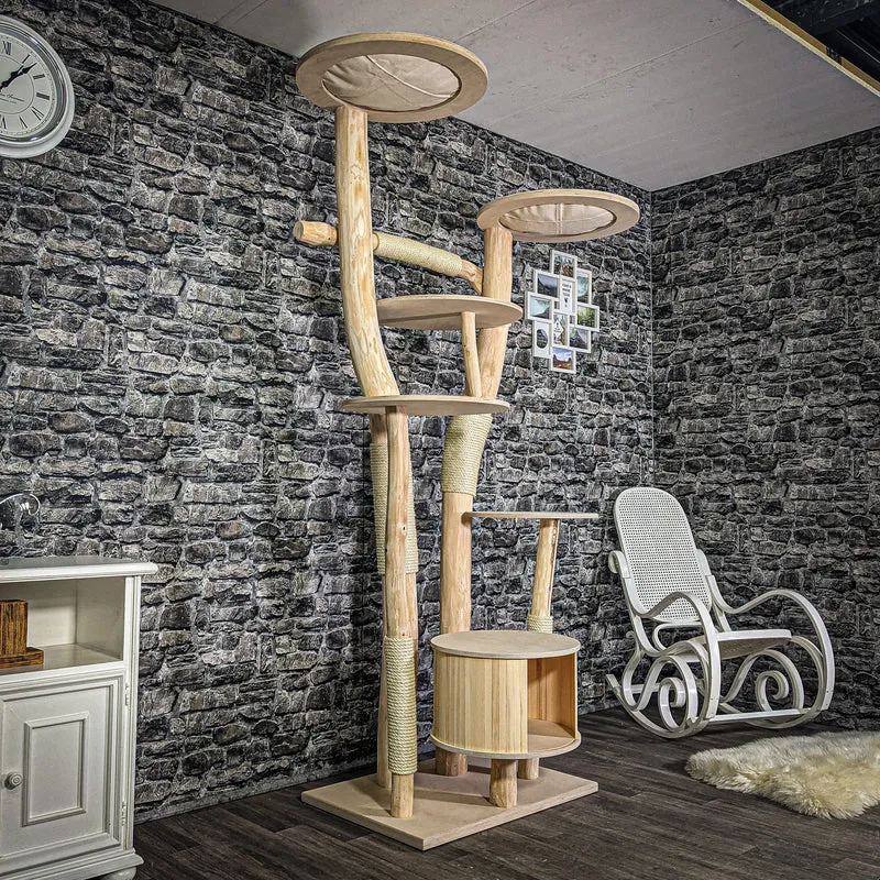 Naturkratzbaum 223 cm hoch Kratzbaum Natur Holz Design 2717 Katzenbaum