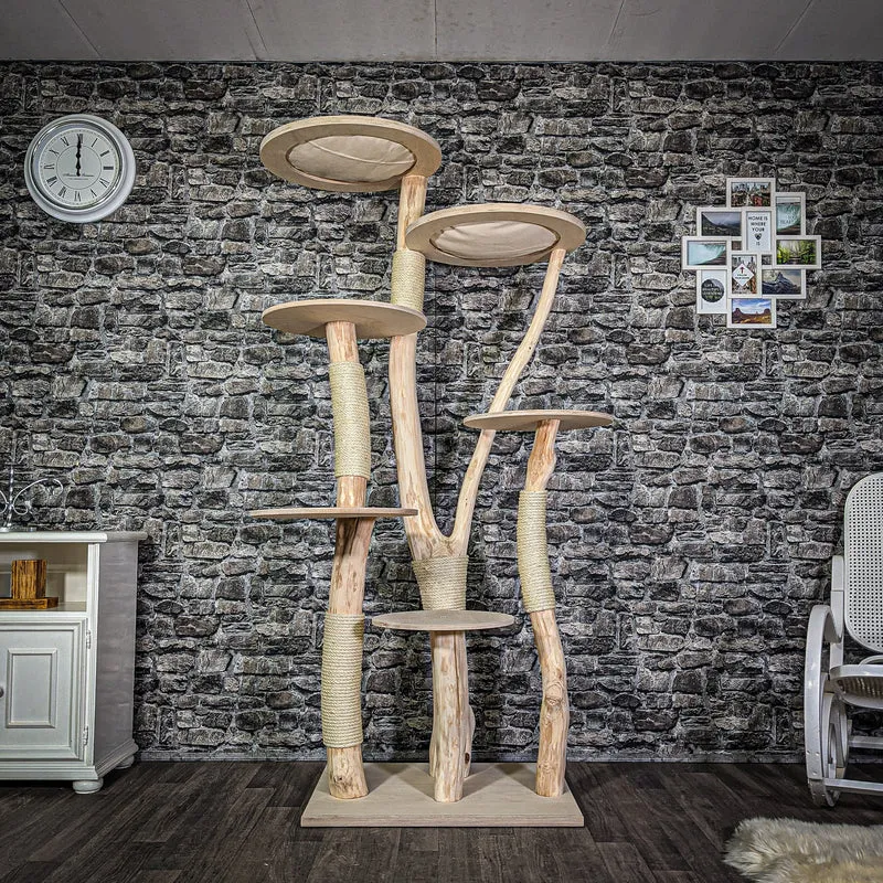 Naturkratzbaum 200 cm hoch Kratzbaum Natur Holz Design 2716 Katzenbaum