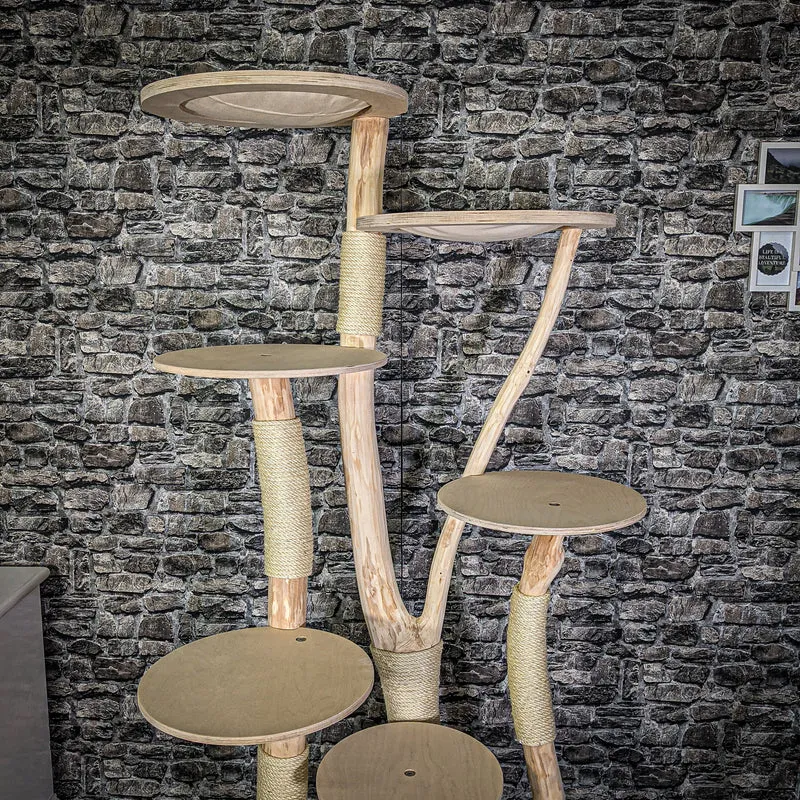 Naturkratzbaum 200 cm hoch Kratzbaum Natur Holz Design 2716 Katzenbaum