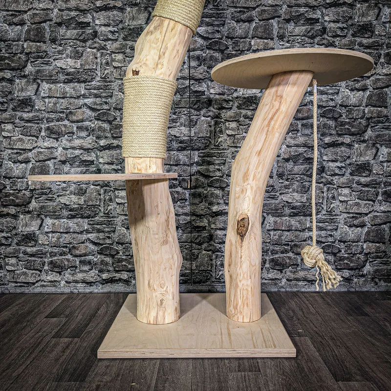 Naturkratzbaum 142 cm hoch Kratzbaum Natur Holz Design 2710 Katzenbaum