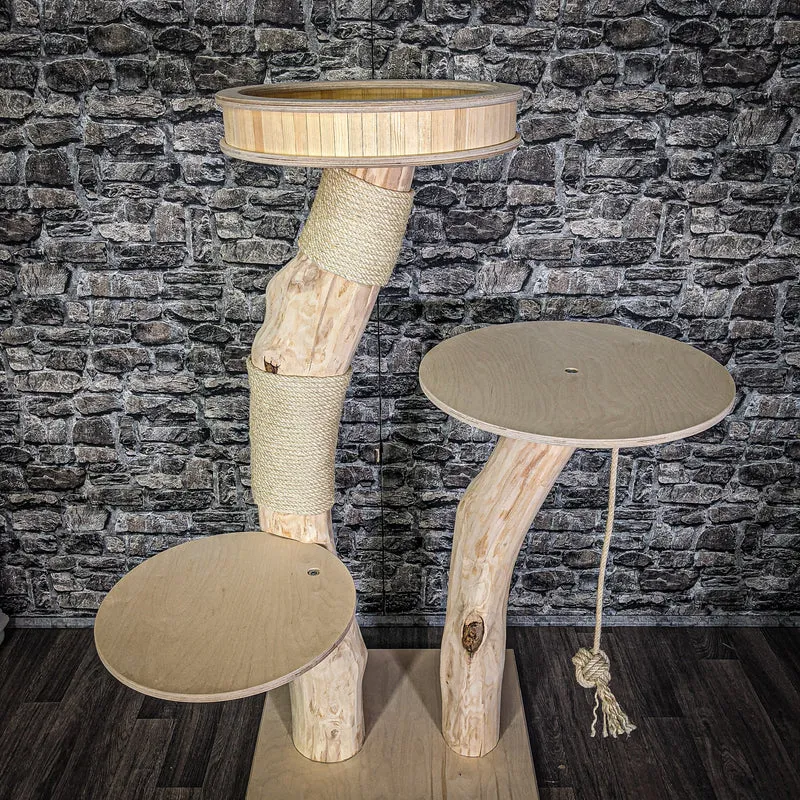 Naturkratzbaum 142 cm hoch Kratzbaum Natur Holz Design 2710 Katzenbaum