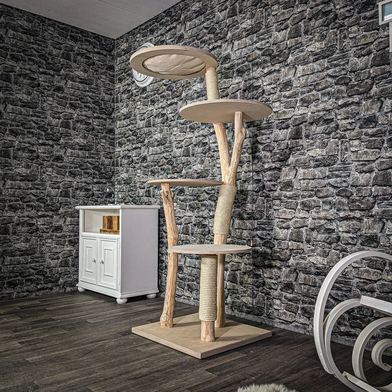 Naturkratzbaum 173 cm - ÄNDERUNGEN BEACHTEN - hoch Kratzbaum Natur Holz Design 2709 Katzenbaum