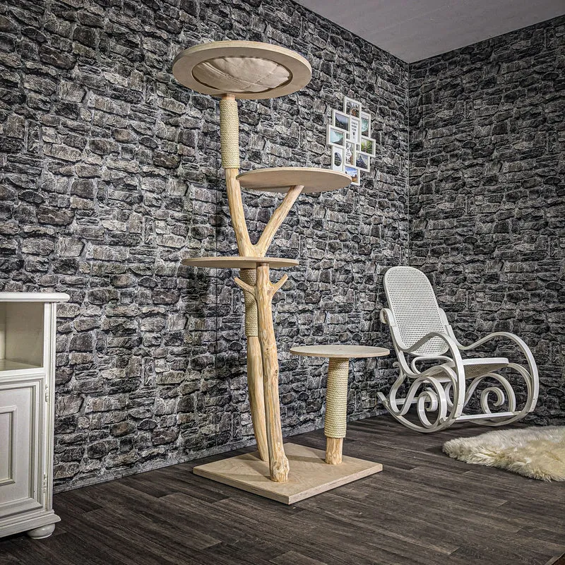 Naturkratzbaum 173 cm - ÄNDERUNGEN BEACHTEN - hoch Kratzbaum Natur Holz Design 2709 Katzenbaum