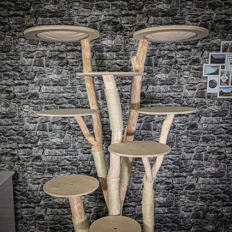 Naturkratzbaum 205 cm hoch Kratzbaum Natur Holz Design 2707 Katzenbaum