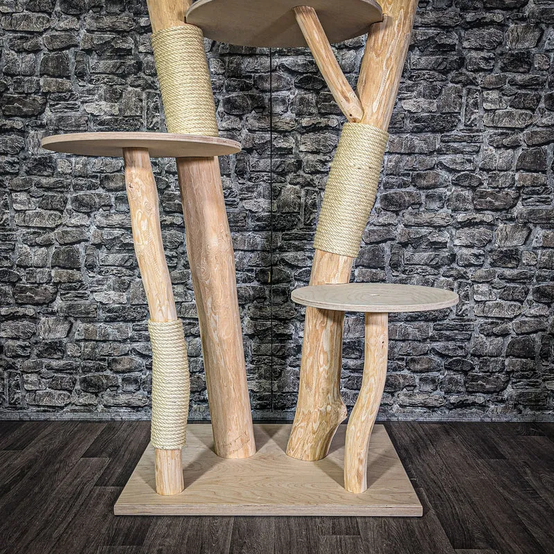 Naturkratzbaum 163 cm hoch Kratzbaum Natur Holz Design 2706 Katzenbaum