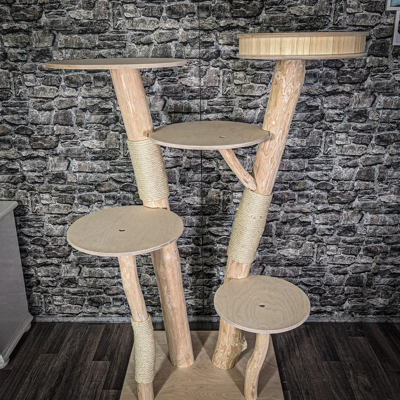 Naturkratzbaum 163 cm hoch Kratzbaum Natur Holz Design 2706 Katzenbaum