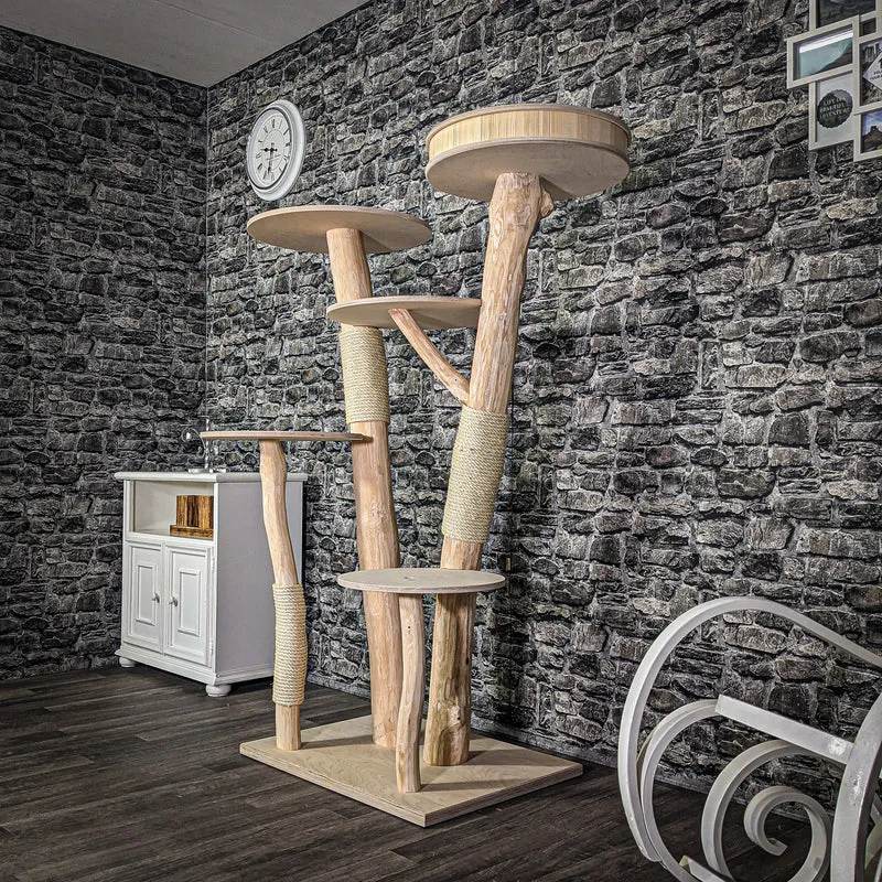 Naturkratzbaum 163 cm hoch Kratzbaum Natur Holz Design 2706 Katzenbaum