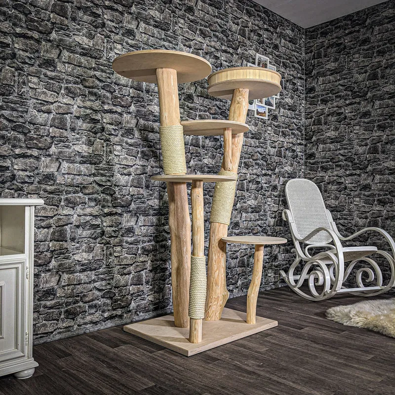Naturkratzbaum 163 cm hoch Kratzbaum Natur Holz Design 2706 Katzenbaum