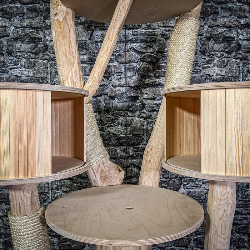 Naturkratzbaum 187 cm hoch Kratzbaum Natur Holz Design 2704 Katzenbaum