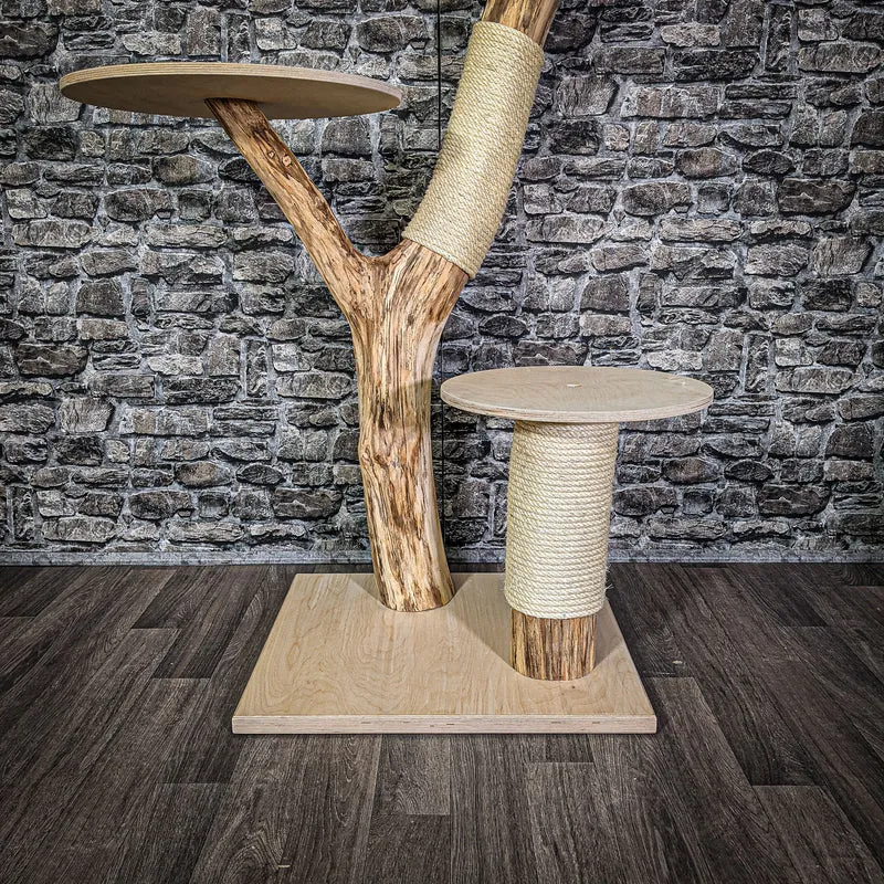 Naturkratzbaum 134 cm hoch Kratzbaum Natur Holz Design 2702 Katzenbaum