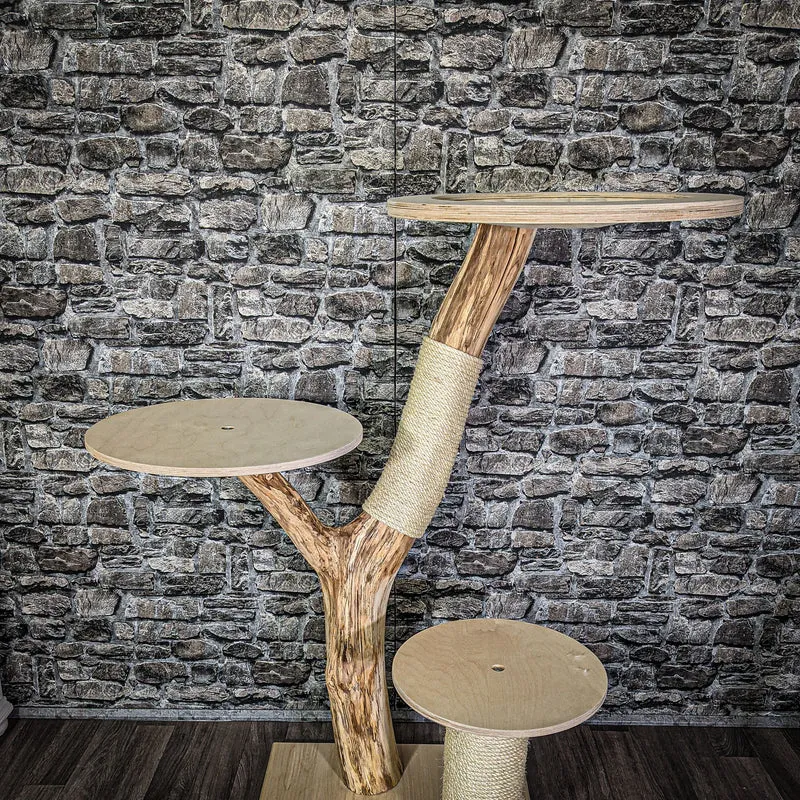 Naturkratzbaum 134 cm hoch Kratzbaum Natur Holz Design 2702 Katzenbaum
