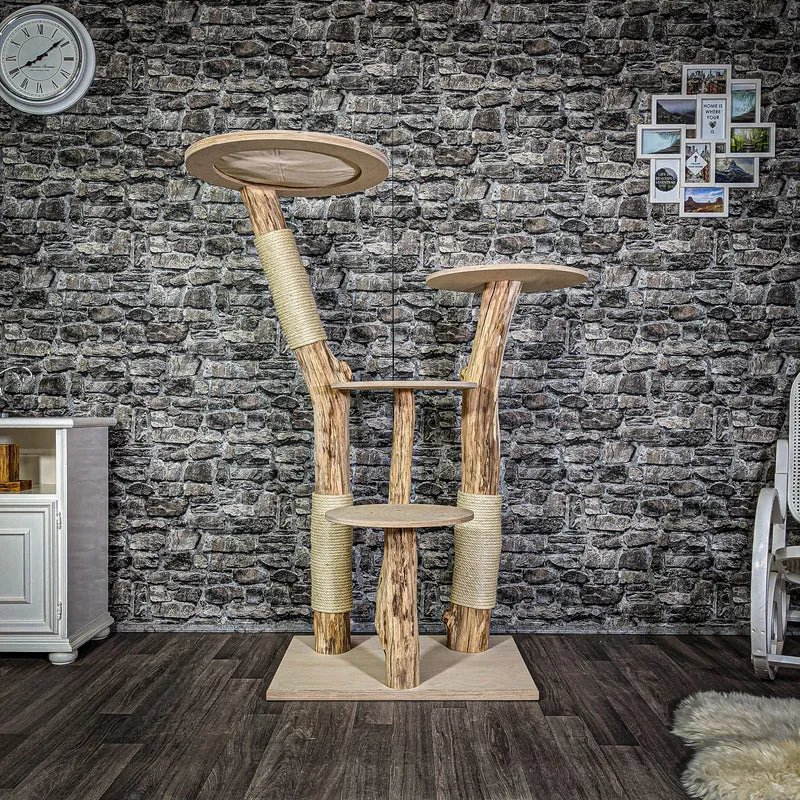 Naturkratzbaum 152 cm hoch Kratzbaum Natur Holz Design 2700 Katzenbaum