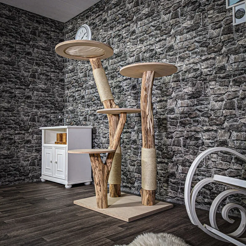 Naturkratzbaum 152 cm hoch Kratzbaum Natur Holz Design 2700 Katzenbaum