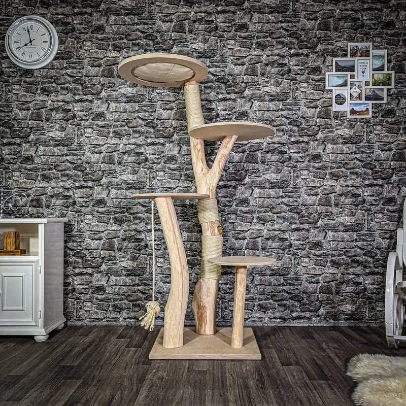Naturkratzbaum 175 cm hoch Kratzbaum Natur Holz Design 2699 Katzenbaum