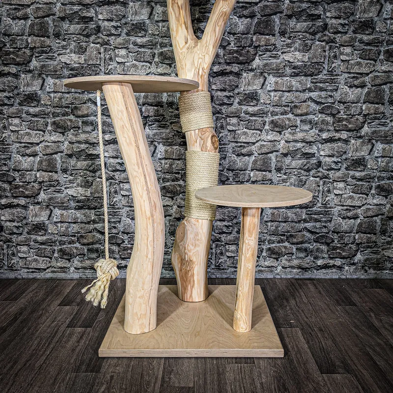 Naturkratzbaum 175 cm hoch Kratzbaum Natur Holz Design 2699 Katzenbaum