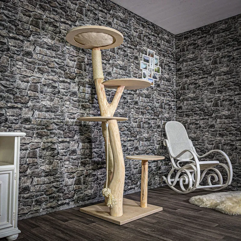 Naturkratzbaum 175 cm hoch Kratzbaum Natur Holz Design 2699 Katzenbaum
