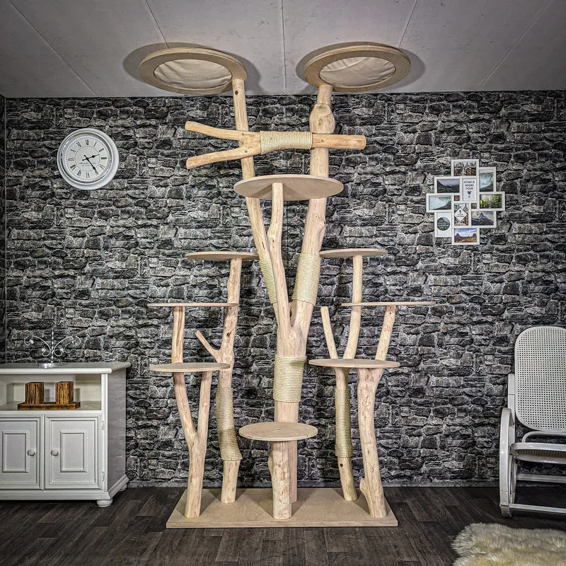 Naturkratzbaum 2698 Kratzbaum Natur Holz Design 245 cm hoch Katzenbaum