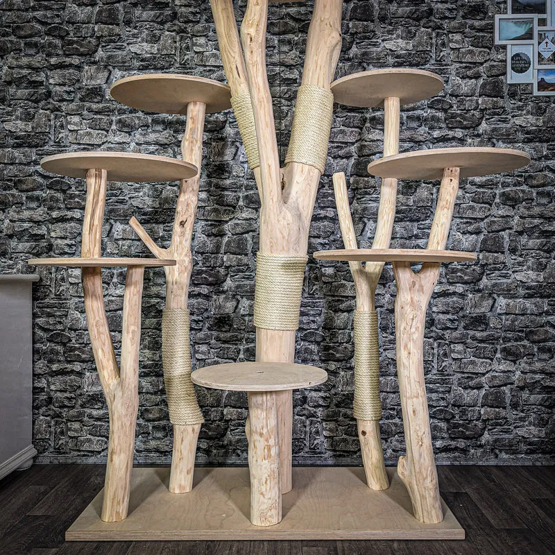 Naturkratzbaum 2698 Kratzbaum Natur Holz Design 245 cm hoch Katzenbaum