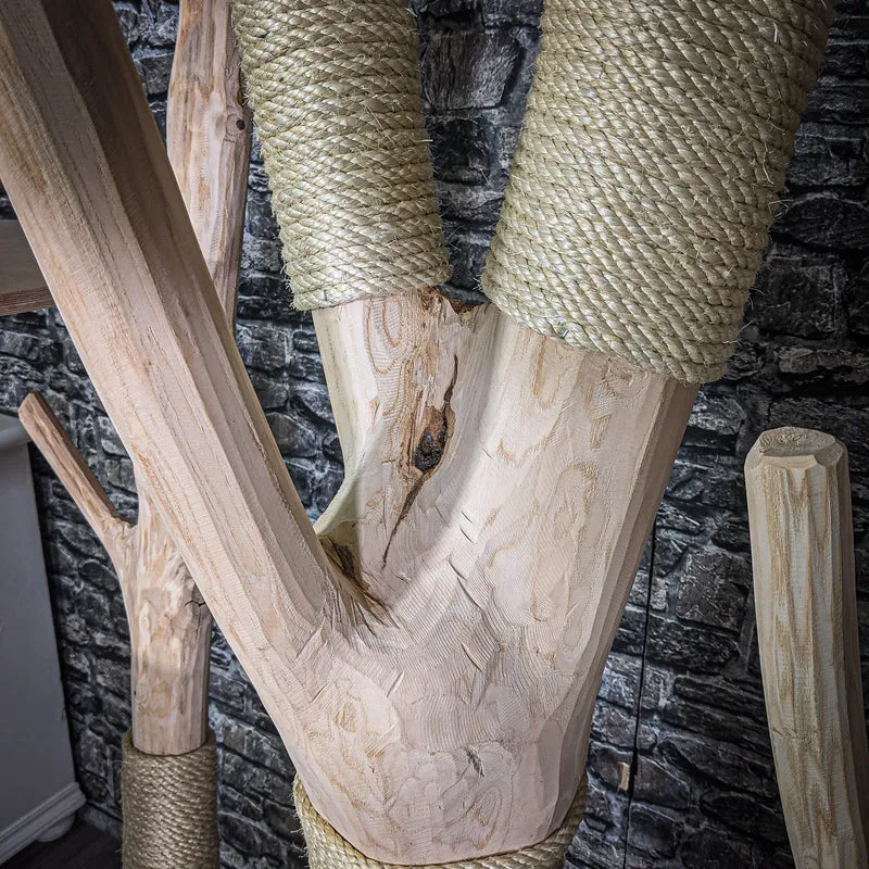 Naturkratzbaum 2698 Kratzbaum Natur Holz Design 245 cm hoch Katzenbaum