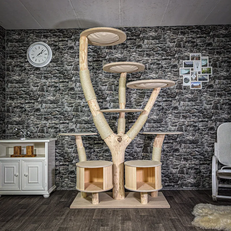 Naturkratzbaum 212 cm hoch Kratzbaum Natur Holz Design 2697 Katzenbaum