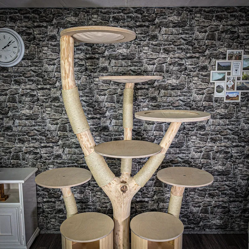Naturkratzbaum 212 cm hoch Kratzbaum Natur Holz Design 2697 Katzenbaum