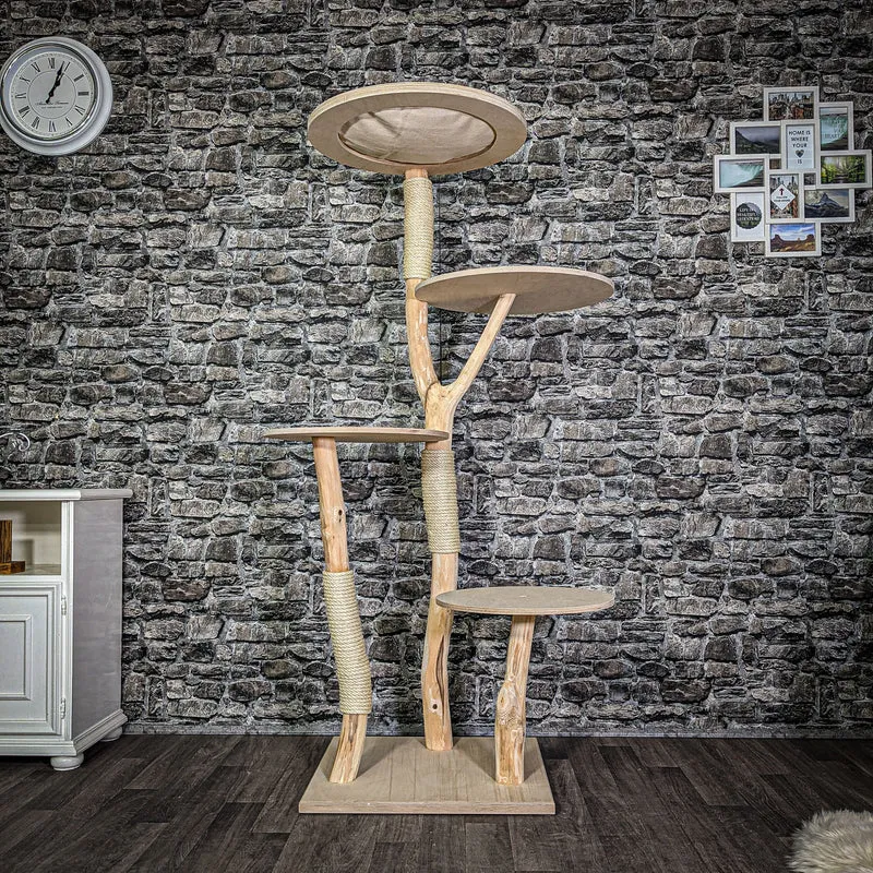 Naturkratzbaum 173 cm hoch Kratzbaum Natur Holz Design 2694 Katzenbaum