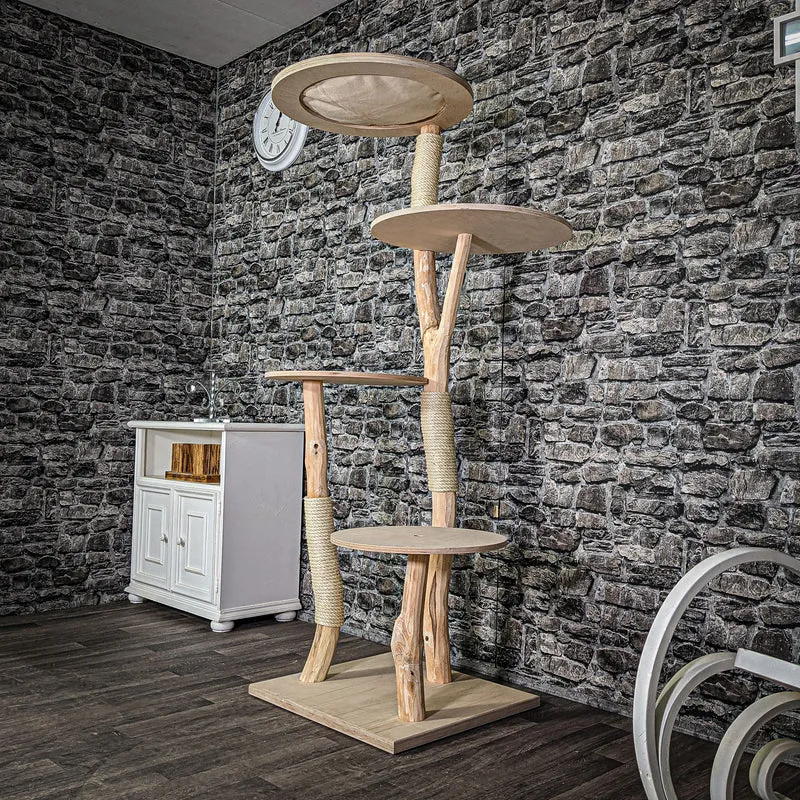 Naturkratzbaum 173 cm hoch Kratzbaum Natur Holz Design 2694 Katzenbaum