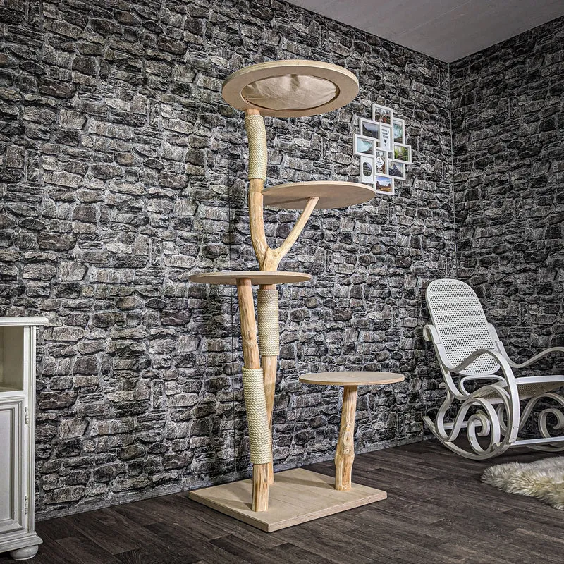 Naturkratzbaum 173 cm hoch Kratzbaum Natur Holz Design 2694 Katzenbaum