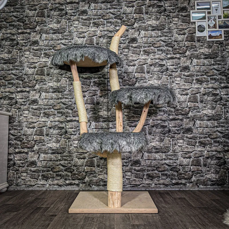 Naturkratzbaum 158 cm hoch Kratzbaum Natur Holz Design 2695 Katzenbaum