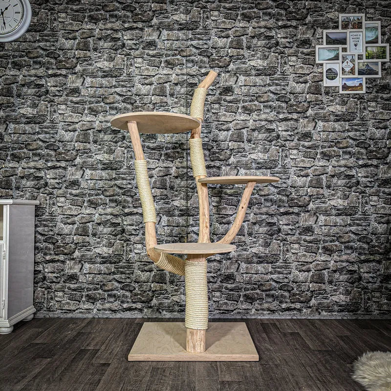 Naturkratzbaum 158 cm hoch Kratzbaum Natur Holz Design 2695 Katzenbaum